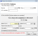 Artykuł – modyfikacja rubryki cenowej